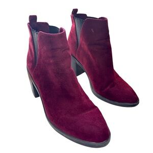 Stradivarius Dark Burgundy Ankle Booties 38 (7.5)